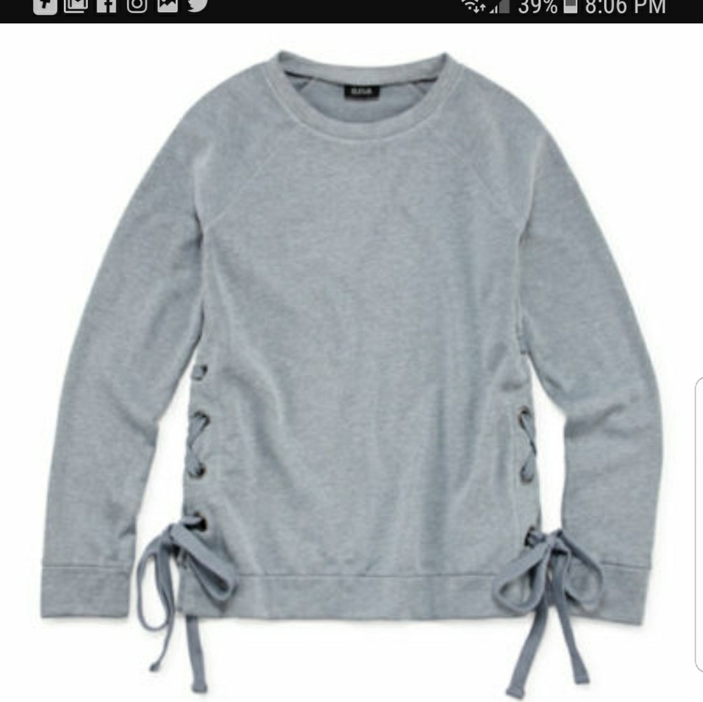 New Grey sweatshirt with laces down the side